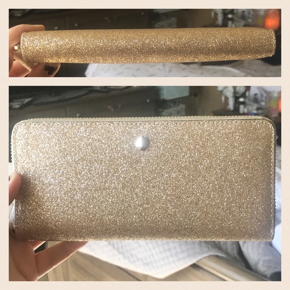 ✨KATE SPADE✨HOST PICK! Gold Glitter Wallet NEW - Picture 8 of 13